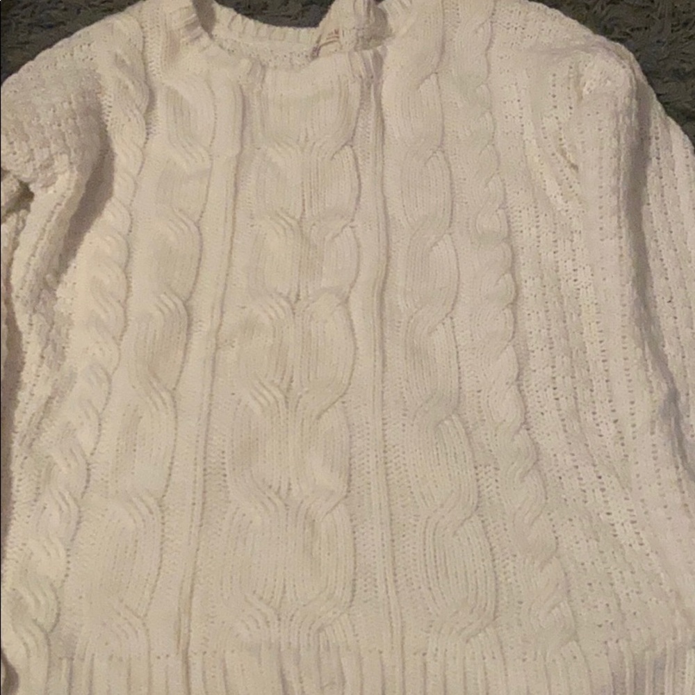 white sweater